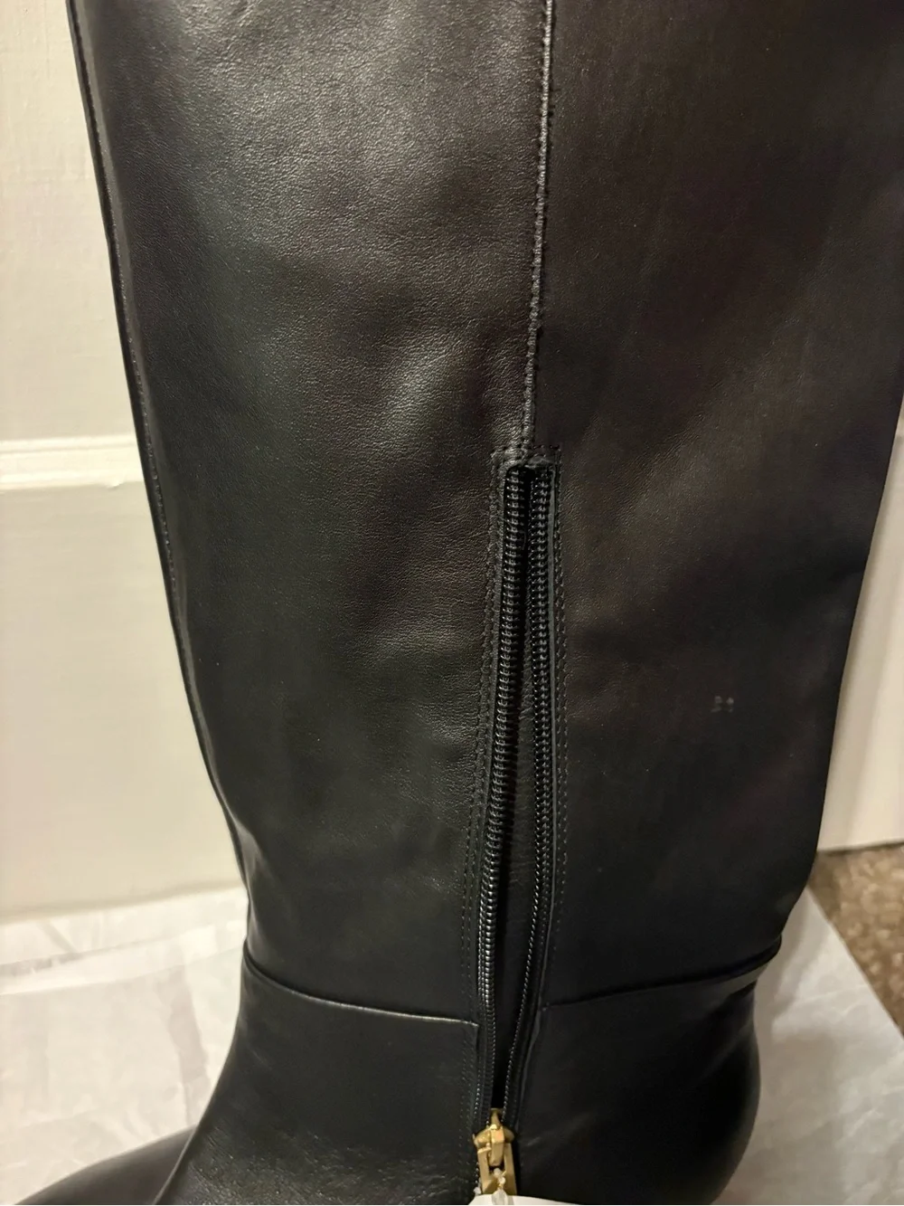 Vince Camuto wide calf, kitten heel leather boots